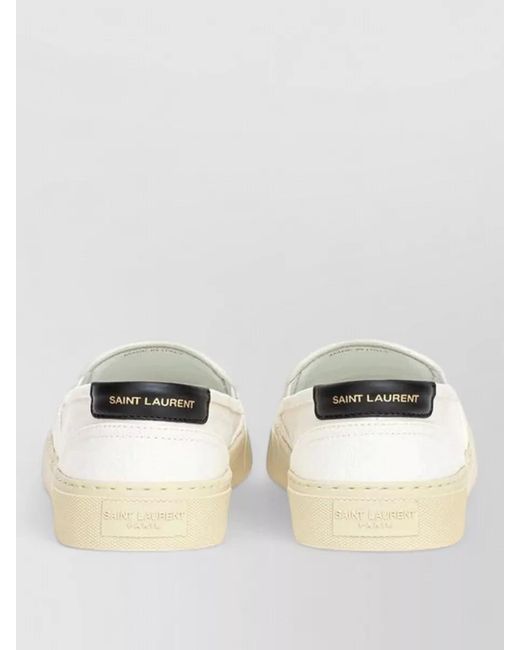 Saint Laurent Natural Cotton Slip-On Sneakers