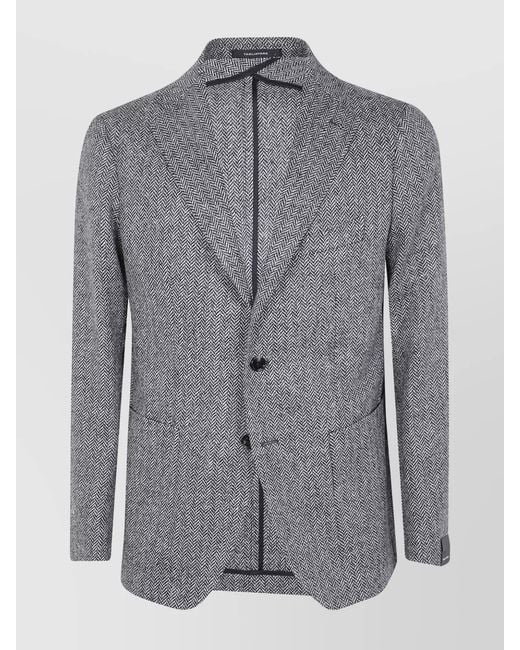 Tagliatore Gray Virgin Wool Jacket for men