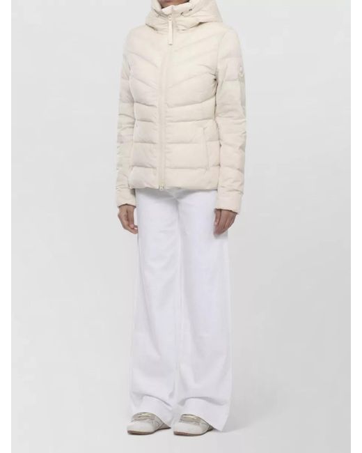 Canada Goose Natural Short Hooded Down Jacket High Neck