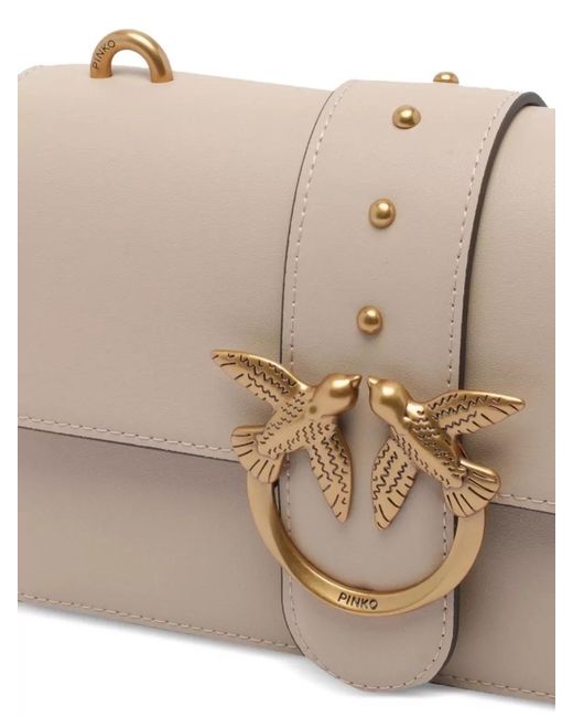 Pinko Natural Love Bag One Small Leather Shoulder Bag