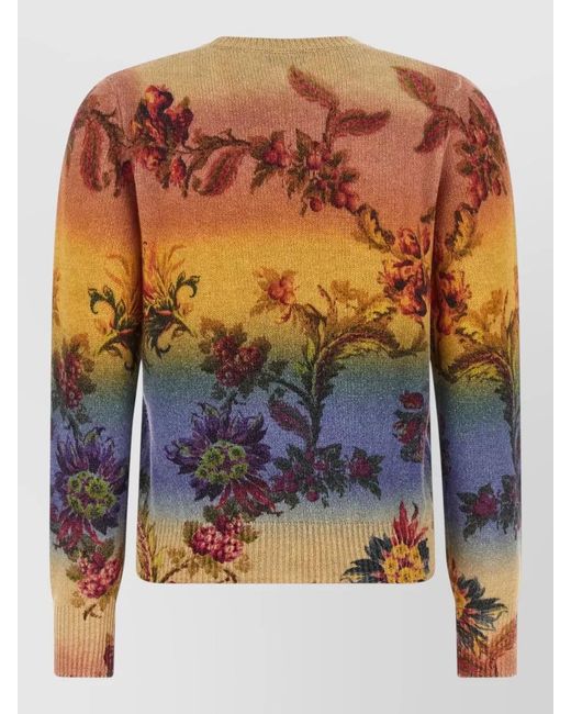 Etro Blue Dégradé Jacquard Sweater