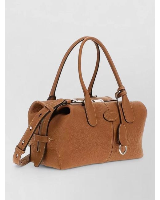 Tod's Brown Small Leather Shoulder Bag Detachable Strap