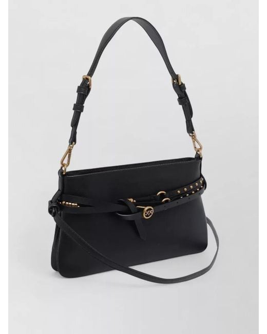 Pinko Black Mini Shoulder Bag Adjustable Strap Studs
