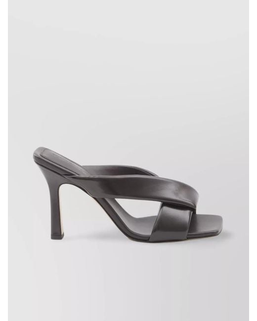 Bottega Veneta Gray Riva Mule Sandals 9Cm Heel