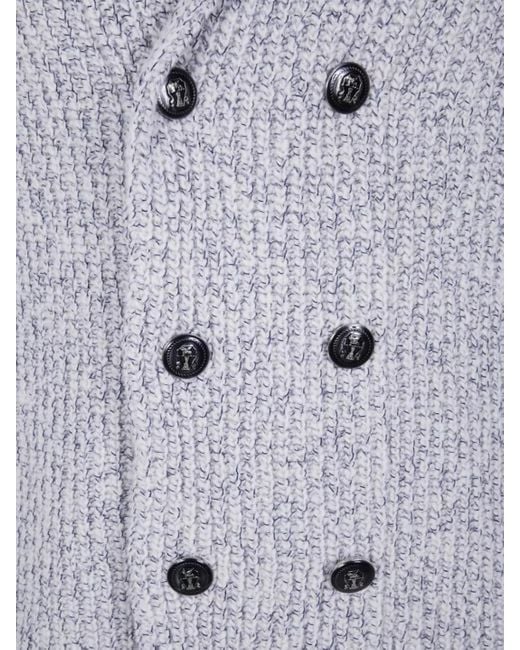 Brunello Cucinelli Gray Wool Double-Breasted Jacket for men
