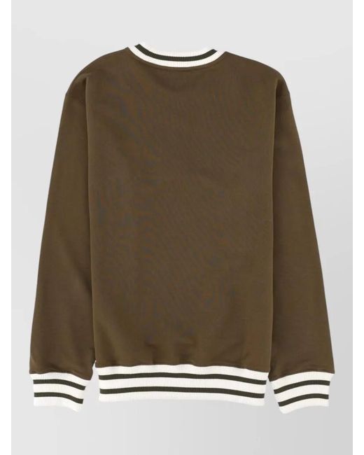 Drole de Monsieur Green Long Sleeve Crew Neck Logo Top for men