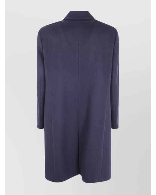 Lardini Blue Virgin Wool Single Breasted Coat for men