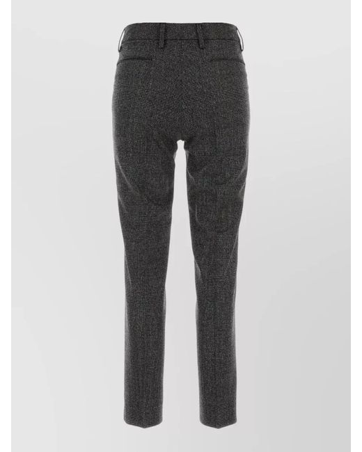 PT Torino Gray Embroidered Virgin Wool Blend Suit Trousers
