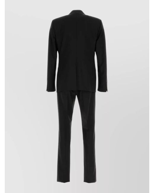 Prada Black Wool Blend Suit Single Breasted Tailoring for men