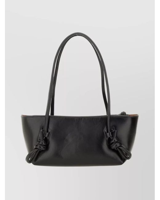 Hereu Black Calf Leather Shoulder Bag