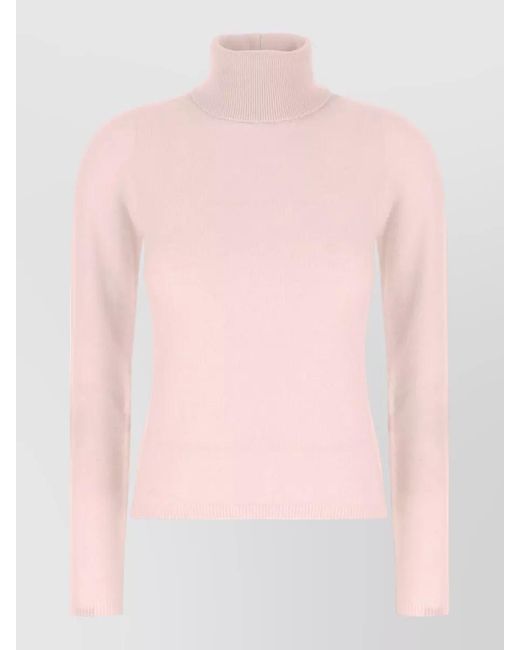 Vanisé Pink Cashmere Turtleneck Sweater Long Sleeves