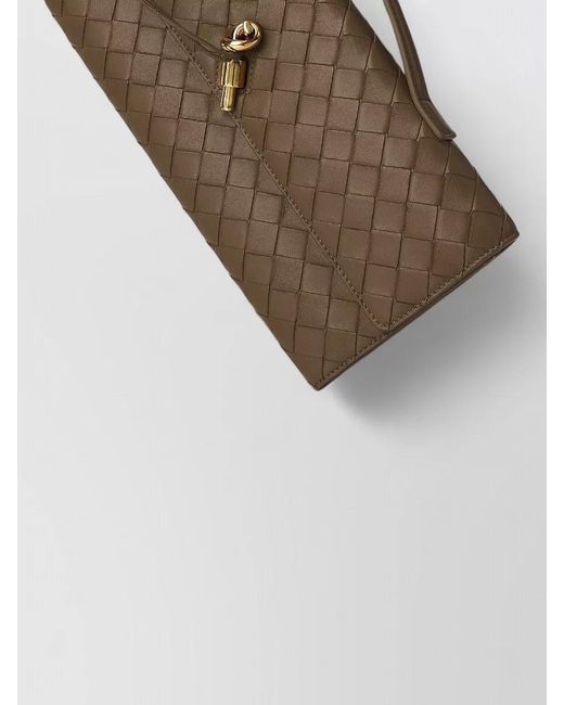 Bottega Veneta Brown Andiamo Long Clutch Top Handle Bag