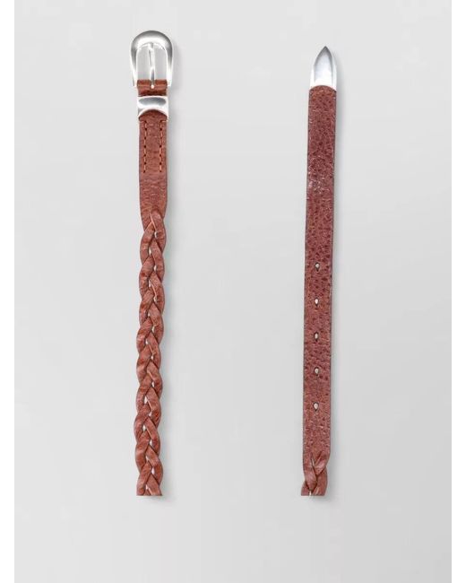 Our Legacy White Adjustable Length Braided Belt Slim Profile