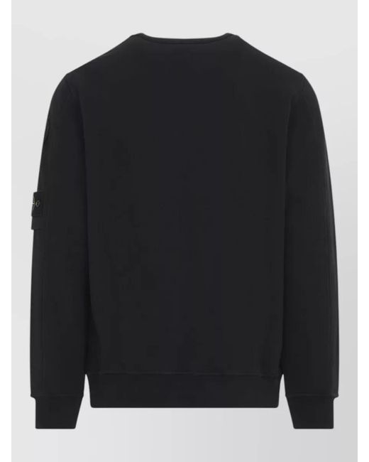 Stone Island Black Cotton Sweatshirt Crew Neck Utility Pocket for men