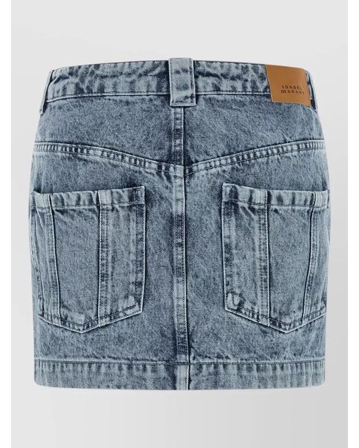 Isabel Marant Blue Juana Skirt Belt Loops Back Front Pockets