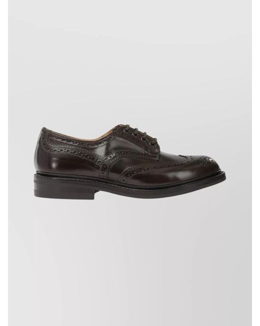 Tricker's Brown Leather Derby Shoes for men