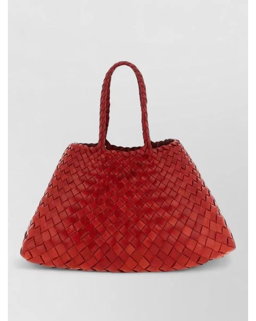 Dragon Diffusion Red Santa Croce Small Leather Tote Bag
