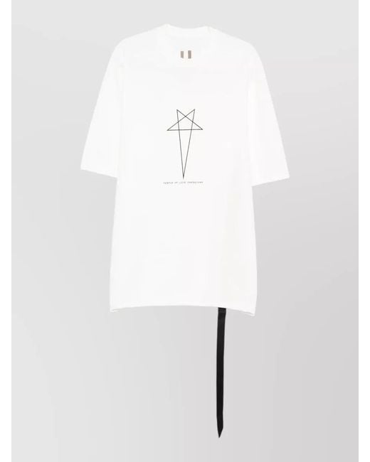 Rick Owens White Graphic Print Cotton Short-Sleeve T-Shirt for men