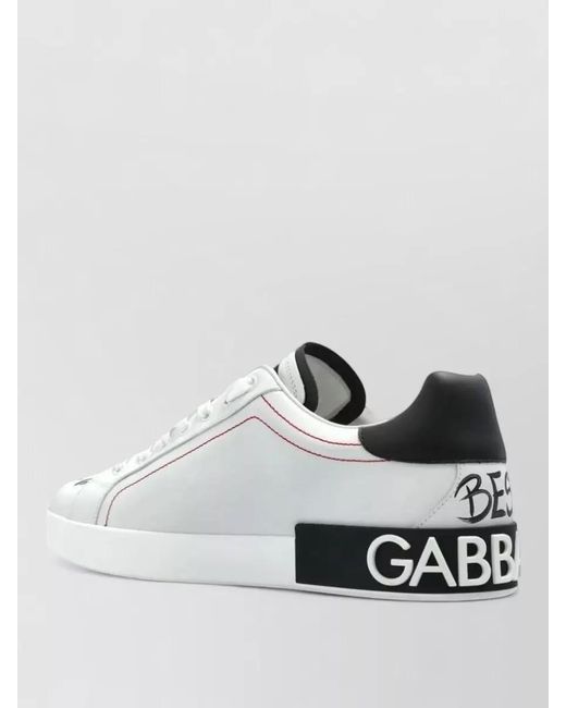 Dolce & Gabbana Metallic Calfskin Sneakers Embellished Crown Graphic Print for men
