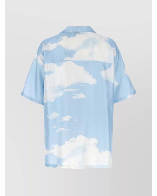Moschino Blue Silk Shirt for men