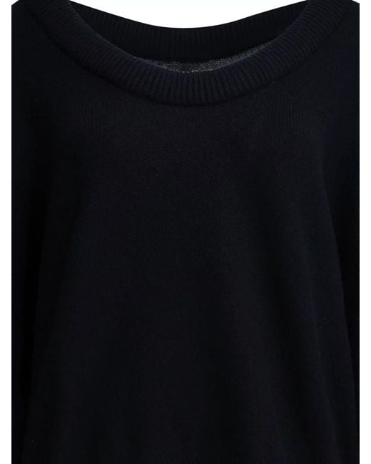 Lisa Yang Blue Cropped Knit Top Long Sleeve Relaxed