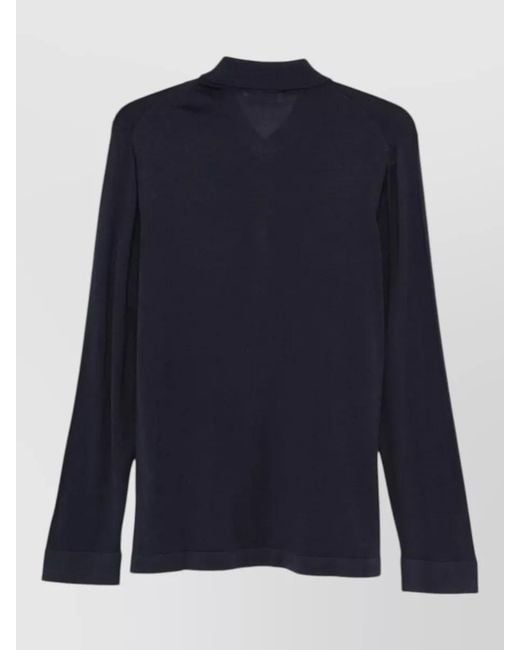 Lardini Blue Silk Long-Sleeve Shirt for men