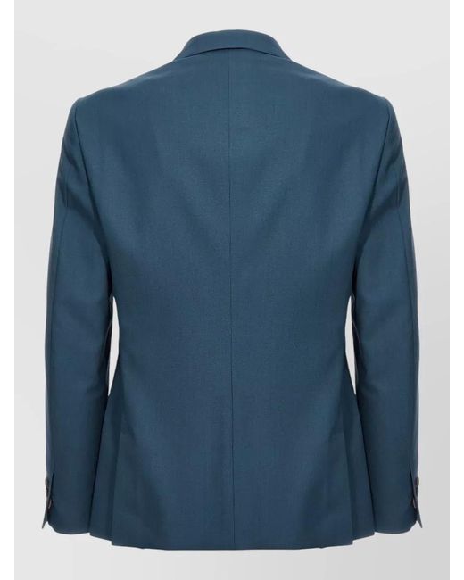 Maurizio Miri Blue Wool Single-Breasted Blazer for men