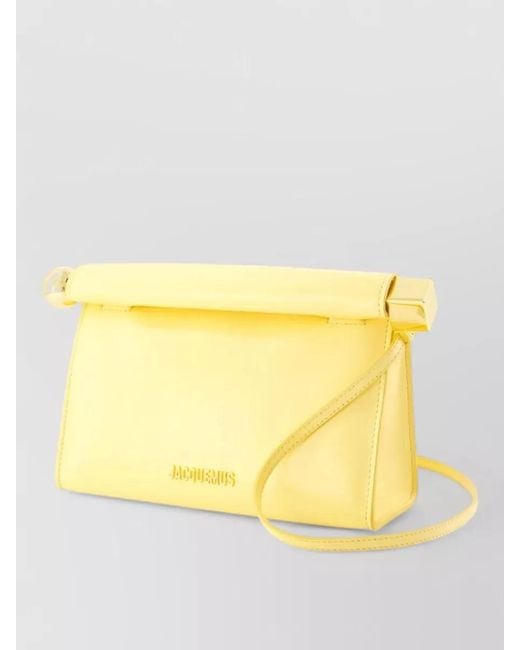 Jacquemus Yellow Le Rond Carré Leather Mini Bag