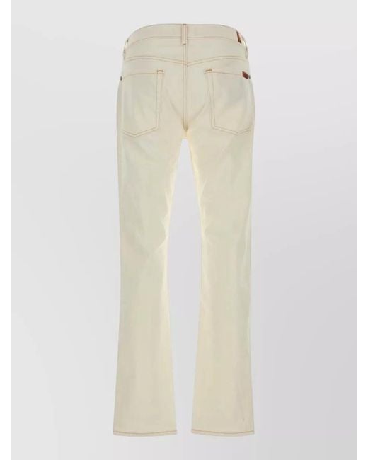 7 For All Mankind Natural Stretch Denim Jeans Flared Five Pocket Design for men