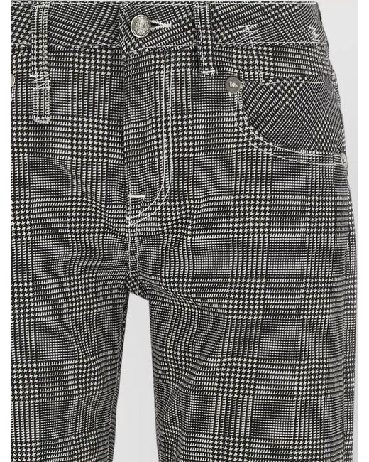 R13 Gray Boy Straight Trousers Checked Pattern Pockets
