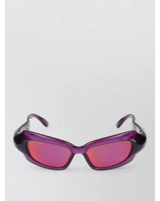 Balenciaga Pink Sunglasses Bb0354S 004 Curved Arms Design