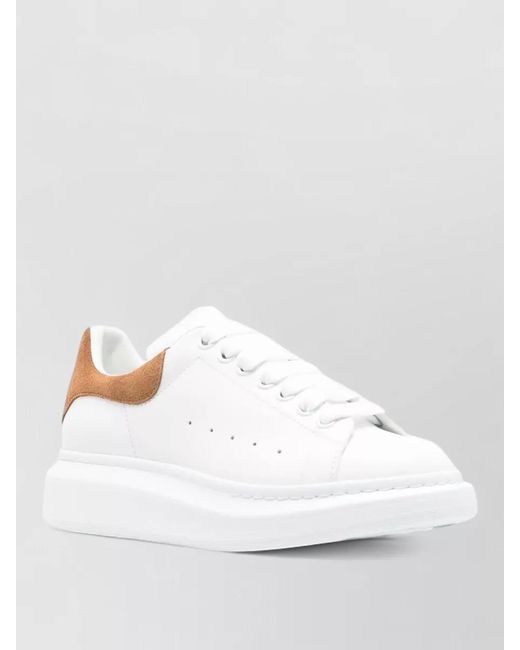 McQueen White Leather Oversized Low-Top Sneakers for men
