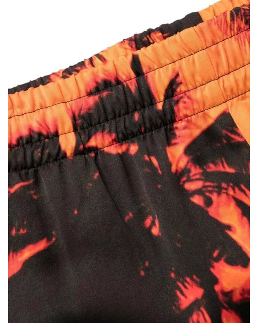 BLUE SKY INN Orange Tropical Palm Tree Print Quick Dry Trunks for men