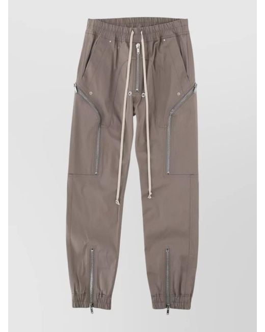 Rick Owens Multicolor Pants Elastic Waistband Zipper Side Back Pockets for men