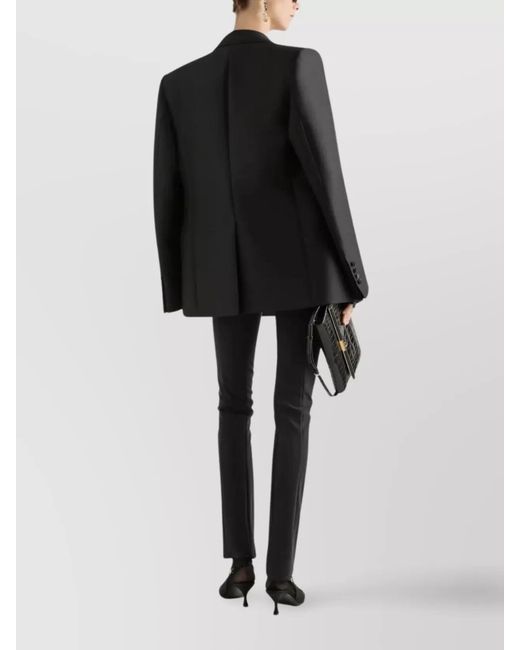 Dolce & Gabbana Black Wool Silk Double-Breasted Blazer