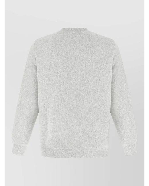 Gramicci White Crew Neck Sweatshirt Ribbed Cuffs Hem for men