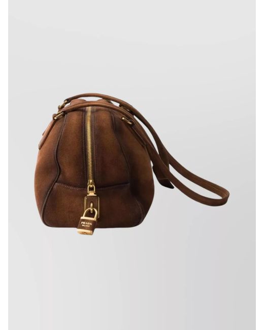Prada Brown Satchel Calf Leather Shoulder Bag