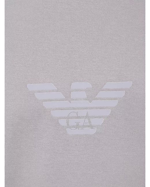 Emporio Armani Gray Short Sleeve Crew Neck Cotton T-Shirt for men