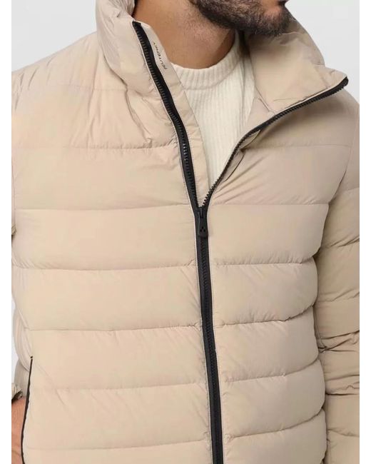 Peuterey Natural Hooded Quilted Jacket Elasticated Cuffs Pockets for men