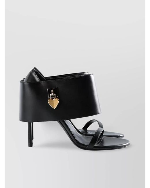 Givenchy Black Leather Embellished High-Heel Sandals