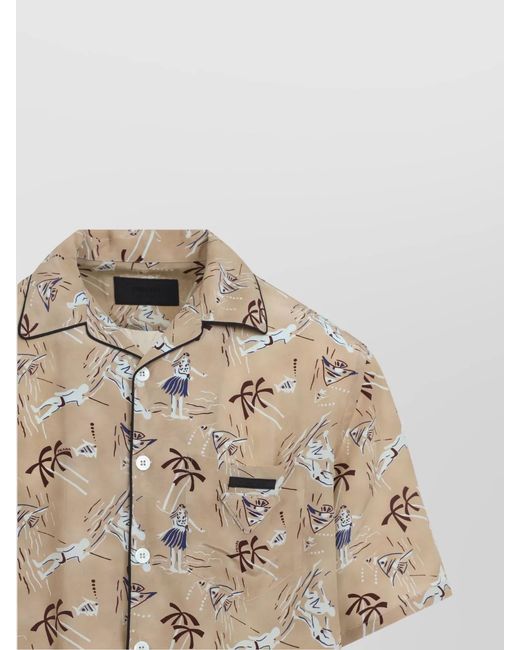 Prada Natural Viscose And Silk Shirt for men