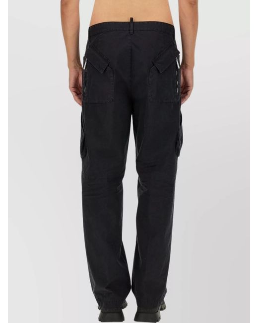 DSquared² Blue Cotton Loose Fit Trousers for men