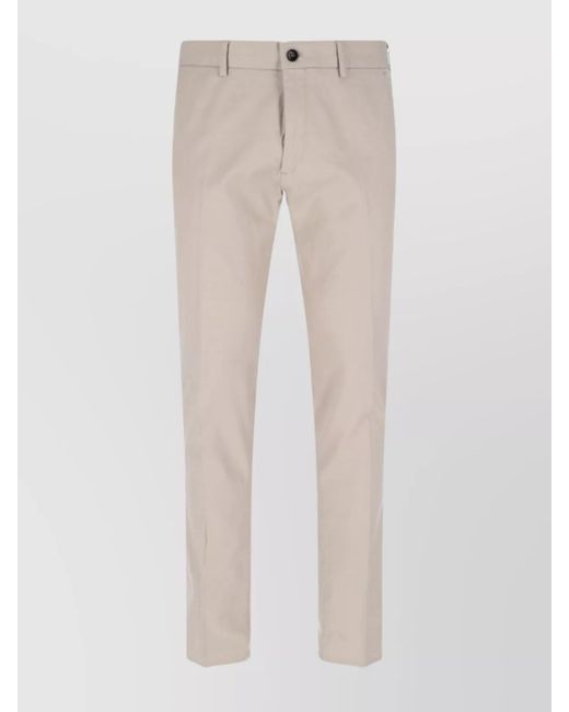 Incotex Natural Straight Trousers Belt Loops for men
