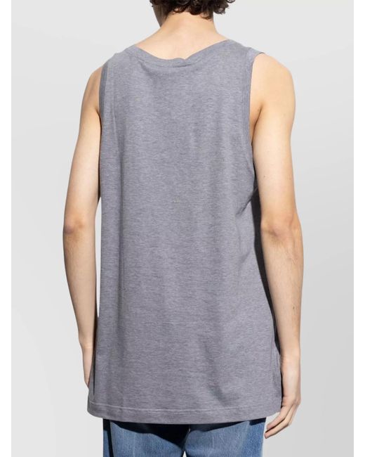 Dolce & Gabbana Gray Cotton Oversized Tank Top for men