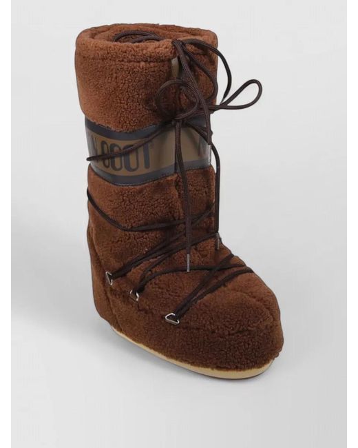 Moon Boot Brown Fleece Knee-High Snow Boots