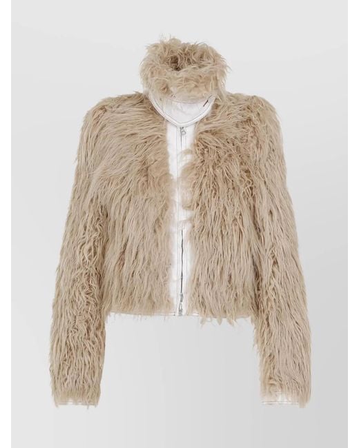 Dries Van Noten Natural Faux Fur Jacket