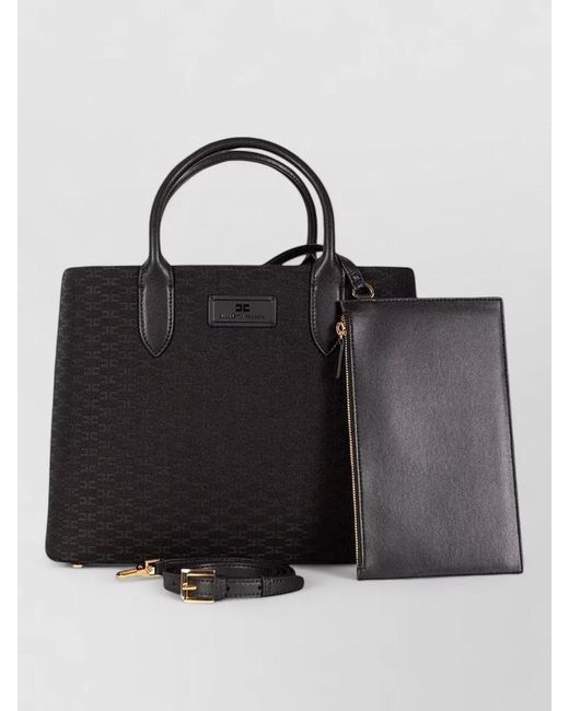 Elisabetta Franchi Black Monogram Tote Bag