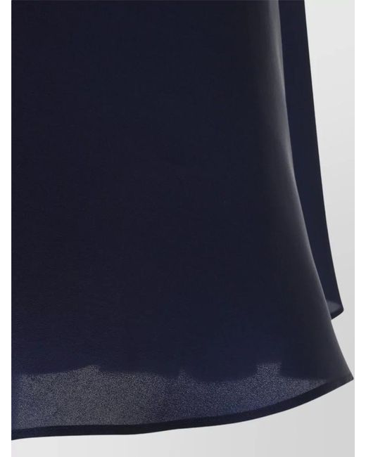 Alberta Ferretti Blue Silk V-Neck Sleeveless Flared Midi Dress