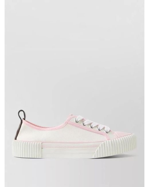 Versace White Canvas Low-Top Sneakers