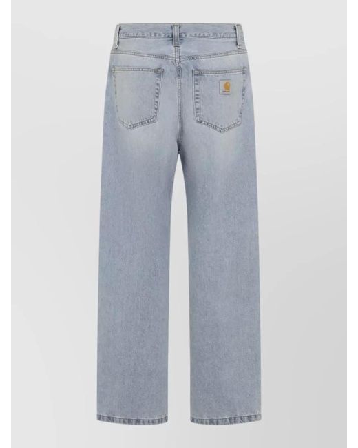Carhartt Blue Denim Wide-Leg Straight-Leg Trousers for men